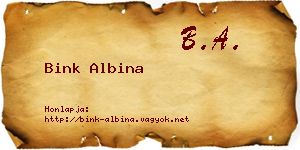 Bink Albina névjegykártya